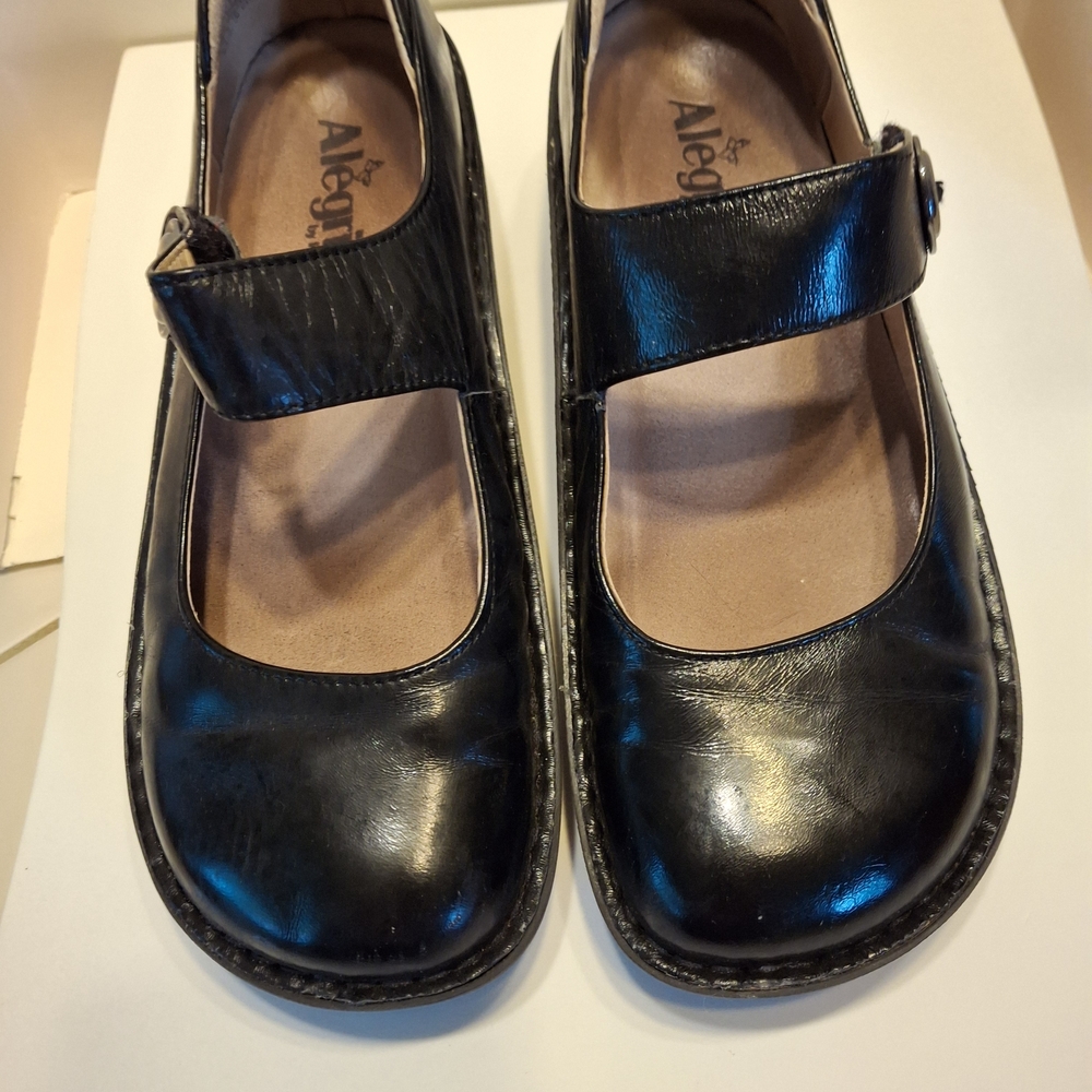 Alegria Black Espadrilles with Polished Finish